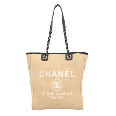 Pre-owned Chanel Beige Canvas Tote Bag ()