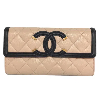 Pre-owned Chanel Beige Caviar Leather Coin Purse/coin Case ()