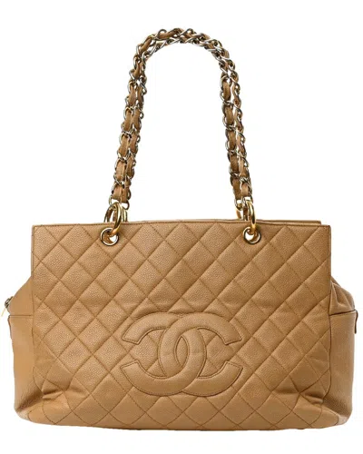 Pre-owned Chanel Beige Caviar Leather Grand Timeless Tote (authentic Pre-loved)