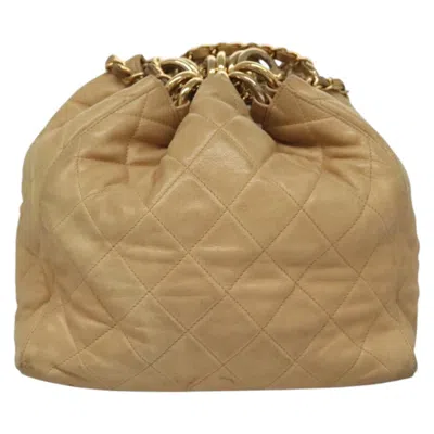 Pre-owned Chanel Beige Ceramic Shoulder Bag () In Sand