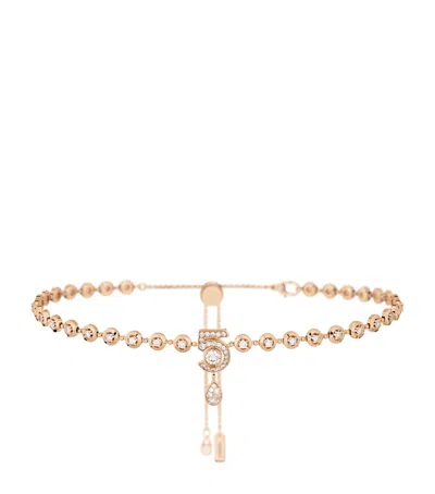 Chanel Beige Gold And Diamond Eternal N°5 Necklace In Sand