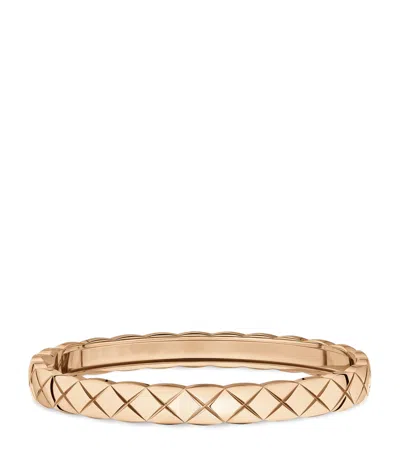 Pre-owned Chanel Beige Gold Coco Crush Bangle In Sand