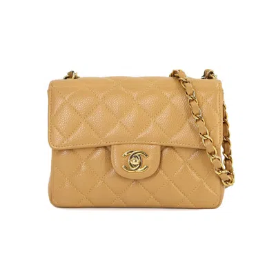 Pre-owned Chanel Beige Grained Calfskin Shoulder Bag ()