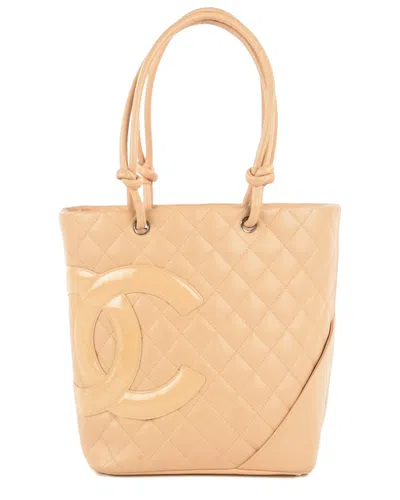 Pre-owned Chanel Beige Leather Cambon Tote Large (authentic )