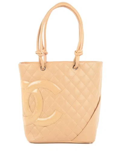 Pre-owned Chanel Beige Leather Cambon Tote Large (authentic )