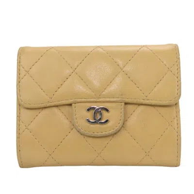 Pre-owned Chanel Beige Leather Coin Purse/coin Case () In Sand