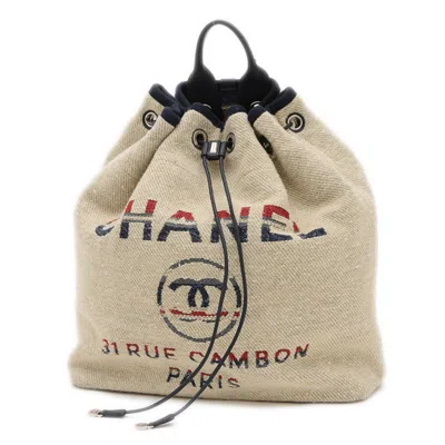 Pre-owned Chanel Beige Leather Hemp Backpack ()
