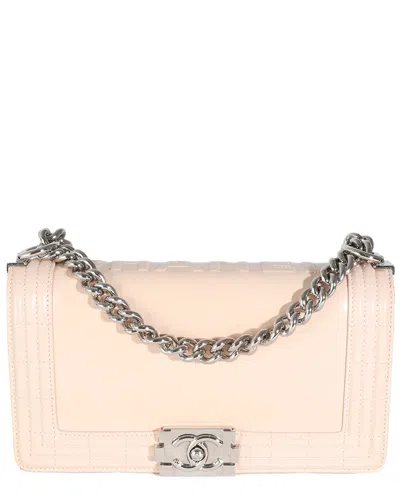 Pre-owned Chanel Beige Leather Old Medium Boy Bag (authentic Pre-loved)
