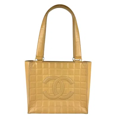 Pre-owned Chanel Beige Leather Shoulder Bag Tote Bag () In Sand
