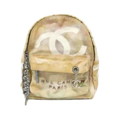 Pre-owned Chanel Beige Multi-color Canvas Backpack ()