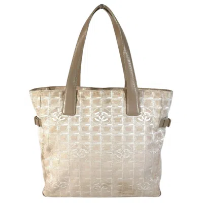 Pre-owned Chanel Beige Nylon Leather Shoulder Bag Tote Bag ()