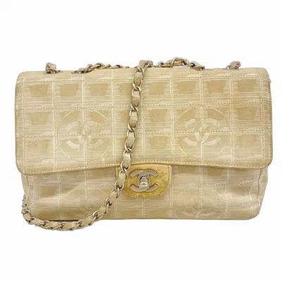 Pre-owned Chanel Beige Nylon Shoulder Bag () In Sand