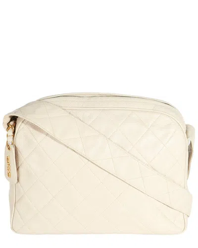 Pre-owned Chanel Beige Quilted Caviar Messenger Handbag (authentic Pre-loved)