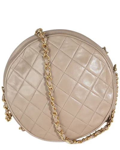 Pre-owned Chanel Beige Quilted Lambskin Round Tassel Chain Bag (authentic Pre-loved)