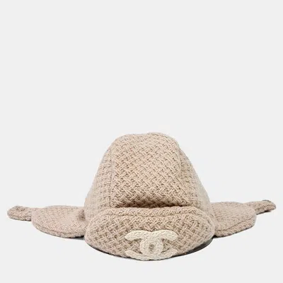Pre-owned Chanel Beige Trapper Hat In Sand