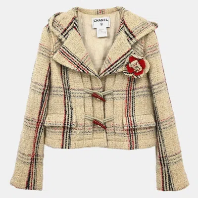 Pre-owned Chanel Beige Tweed Jacket Size Fr 36 In Sand