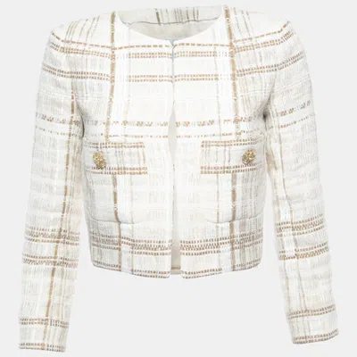 Pre-owned Chanel Beige/ecru Tweed Jacket S