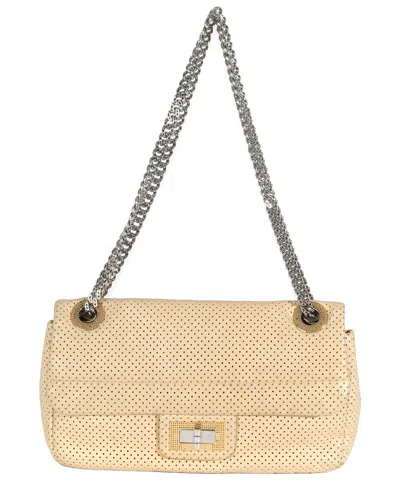 Pre-owned Chanel Beige/tan Lambskin Leather Drill Flap Bag (authentic Pre-loved)