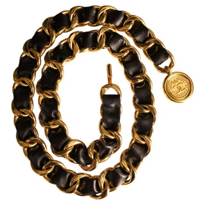 Pre-owned Chanel Belt By Karl Lagerfeld Circa 1985 In Black