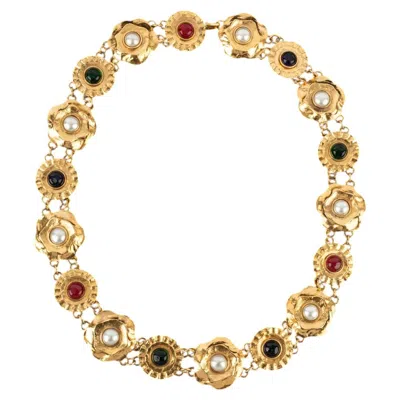 Pre-owned Chanel Belt By Karl Lagerfeld Circa 1985 In Sand