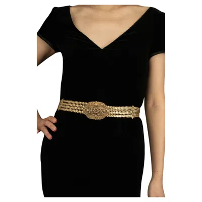 Pre-owned Chanel Belt Haute Couture Three Stars By Coco  Circa 1960 In Black