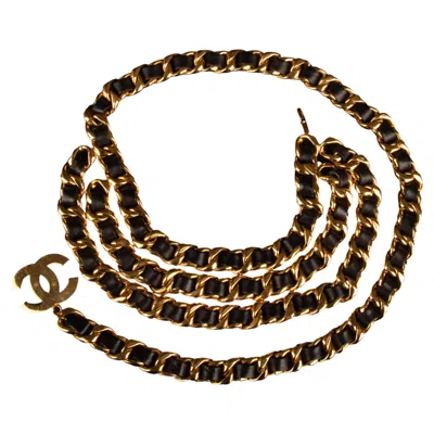 Pre-owned Chanel Belt 'leather Look' By Karl Lagerfeld Fall-winter 1992 In Black