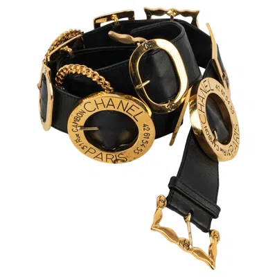 Pre-owned Chanel Belt Spring 1988 In Black