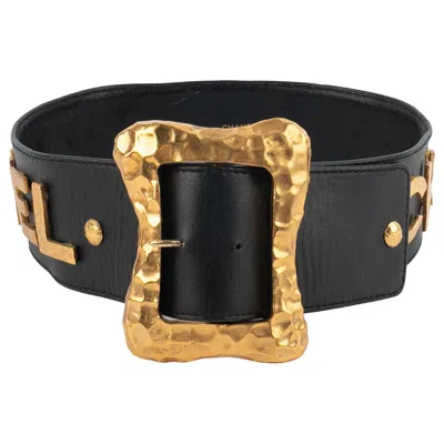 Pre-owned Chanel Belt Winter 1993 In Black