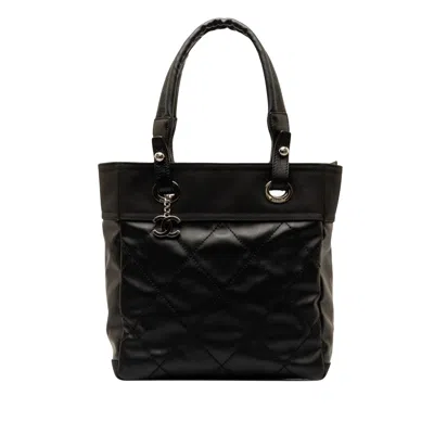 Pre-owned Chanel Biarritz Leather Tote Bag () In Black