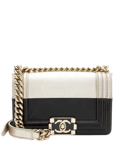 Chanel Bicolor Calfskin Small Boy Bag (authentic Pre-loved)