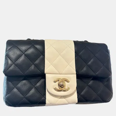 Pre-owned Chanel Bicolour Leather Classic Flap Large Mini Shoulder Bag