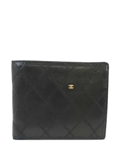 Pre-owned Chanel Bifold Leather Wallet In Black