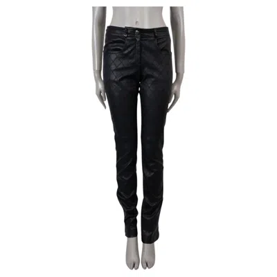 Pre-owned Chanel Black 11a Byzance Quilted Leather Pants 38 S