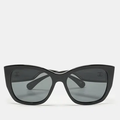 Pre-owned Chanel Black 5429 Cc Butterfly Sunglasses
