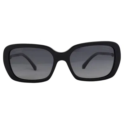 Pre-owned Chanel Black Acetate 5427 Pearl Embellished Sunglasses