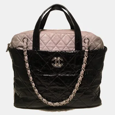 Pre-owned Chanel Black And Grey Portobello Tote