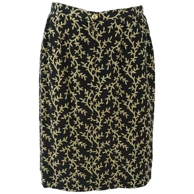 Pre-owned Chanel Black And Tan Skirt - M