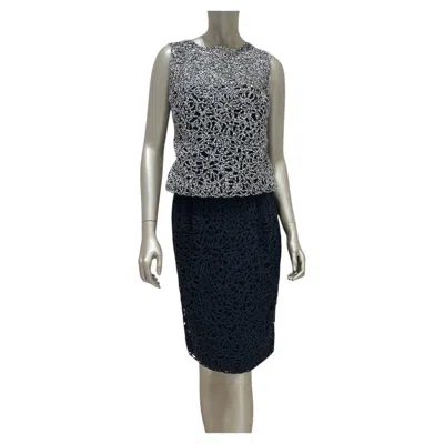Pre-owned Chanel Black & White Lace Two-piece Suit Sz.36