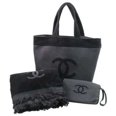 Pre-owned Chanel Black Beach Bag Tote Bag ()