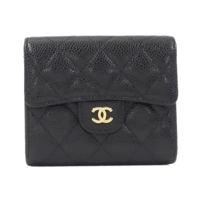 Pre-owned Chanel Black Bordeaux Grained Calfskin Coin Purse/coin Case ()