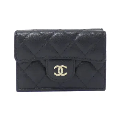 Pre-owned Chanel Black Bordeaux Grained Calfskin Coin Purse/coin Case ()
