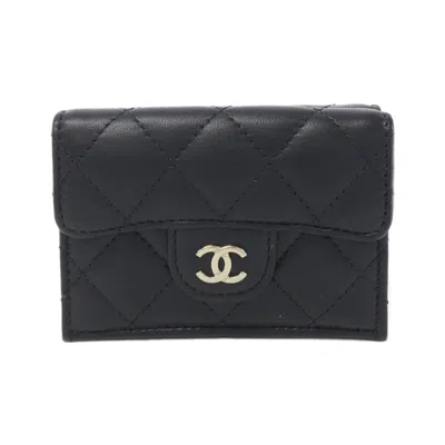 Pre-owned Chanel Black Bordeaux Leather Wallet (bi-fold) ()