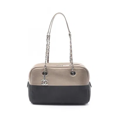 Pre-owned Chanel Black Brown Leather Shoulder Bag ()