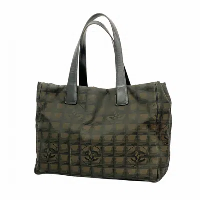 Pre-owned Chanel Black Brown Nylon Tote Bag ()