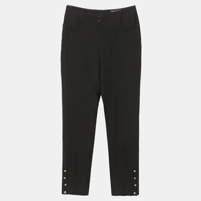 Pre-owned Chanel Black Button Detail Pants Size 36