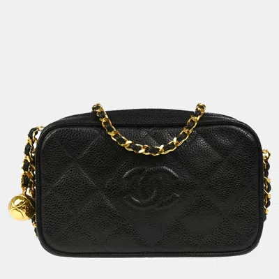Pre-owned Chanel Black Calfskin Camera Bag Mini