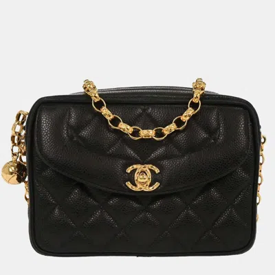 Pre-owned Chanel Black Calfskin Camera Bag Mini