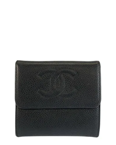 Chanel Black Calfskin Compact Wallet (authentic Pre-loved)