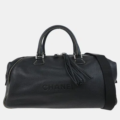 Pre-owned Chanel Black Calfskin Duffle Handbag