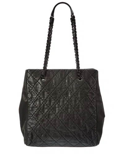Pre-owned Chanel Black Calfskin Leather Cc Wild Stitch Tote (authentic Pre-loved)